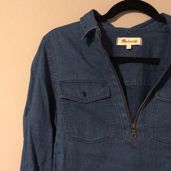 chambray zip up top - Picture 3 of 4